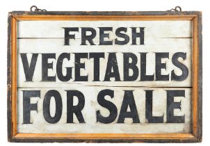 'Fresh Vegetables For Sale' Sign, America, early 20th century.