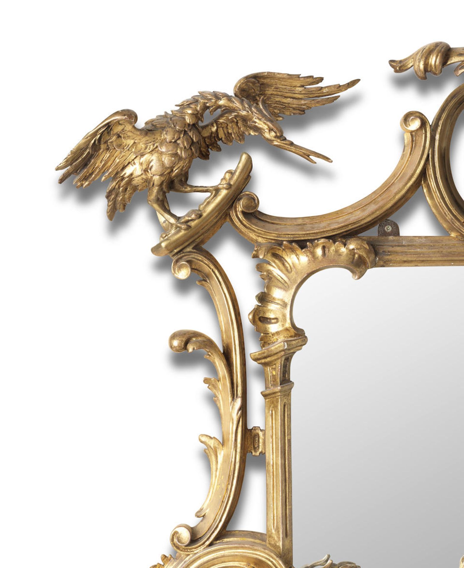 A mid Victorian giltwood mirror 1850-1875, in the George III Chippendale style - Image 2 of 2