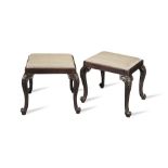 A pair of late Victorian mahogany stools in the George III style (2)