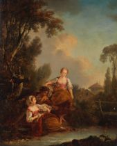 After Francois Boucher, 19th Century The pleasures of fishing