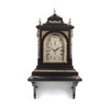 A substantial late 19th century ebonised bracket clock with bracket 2