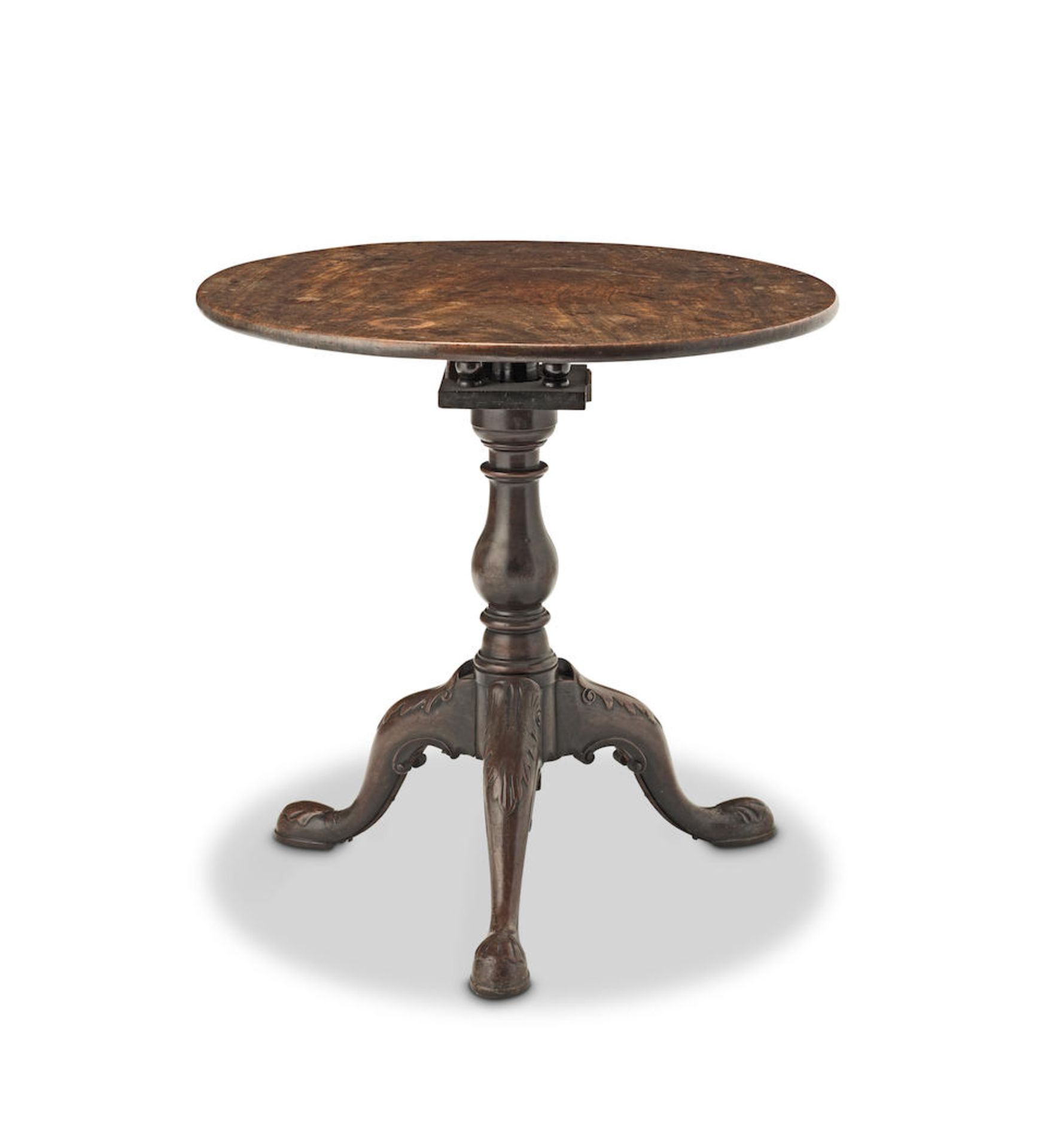 A late George II/early George III mahogany tripod table 1755-1765, possibly Irish