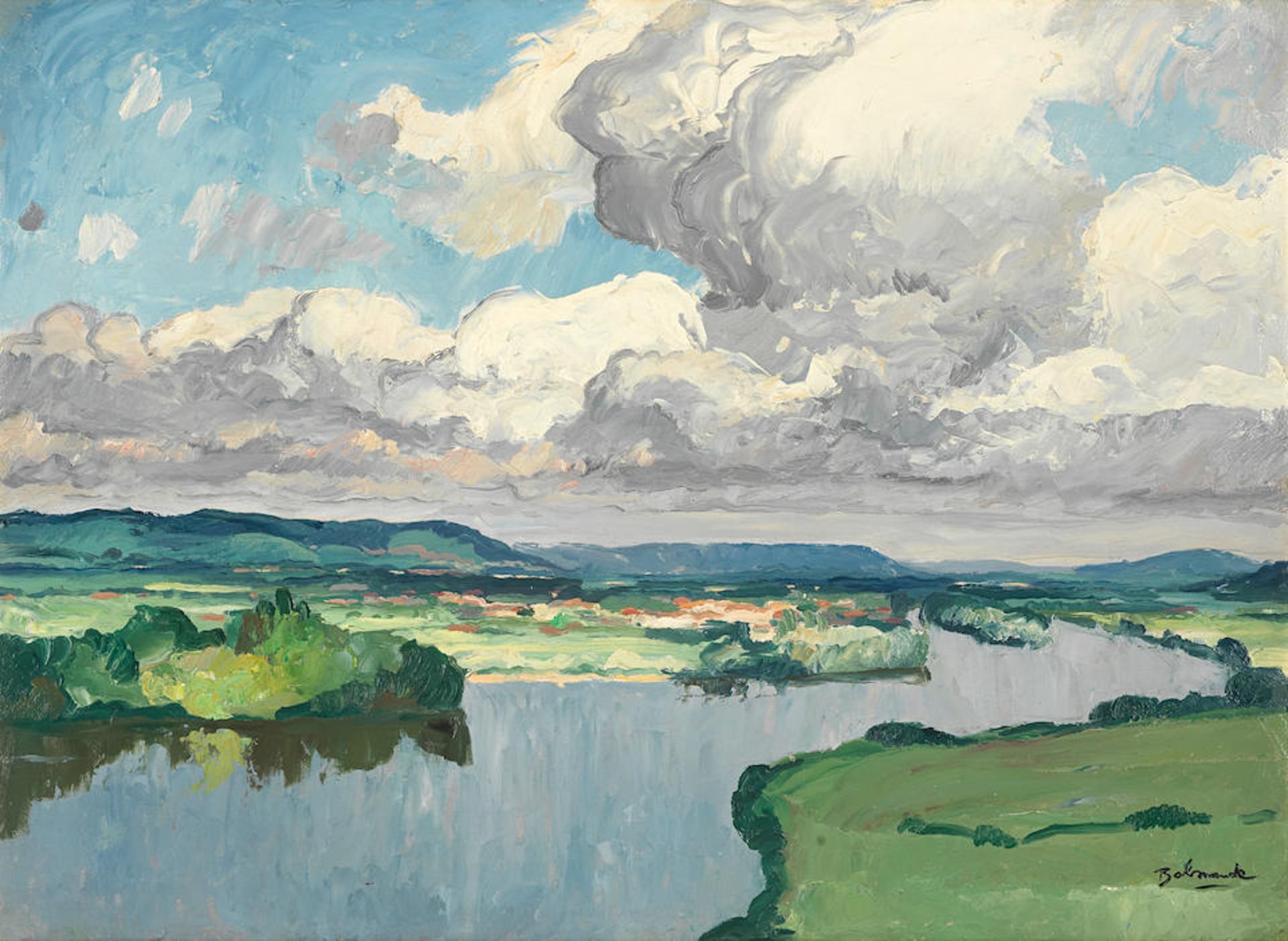 Gaston Balande (French, 1880-1971) A river landscape