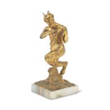 A late 19th century gilt bronze figure of a satyr