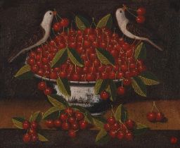 Miguel Canals (1925-1995) Still life with cherries and birds