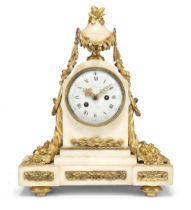 A late 18th century French ormolu and marble mantel clock the dial Jubel, Paris