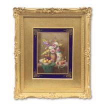 A Royal Worcester porcelain plaque painted by William Hawkins