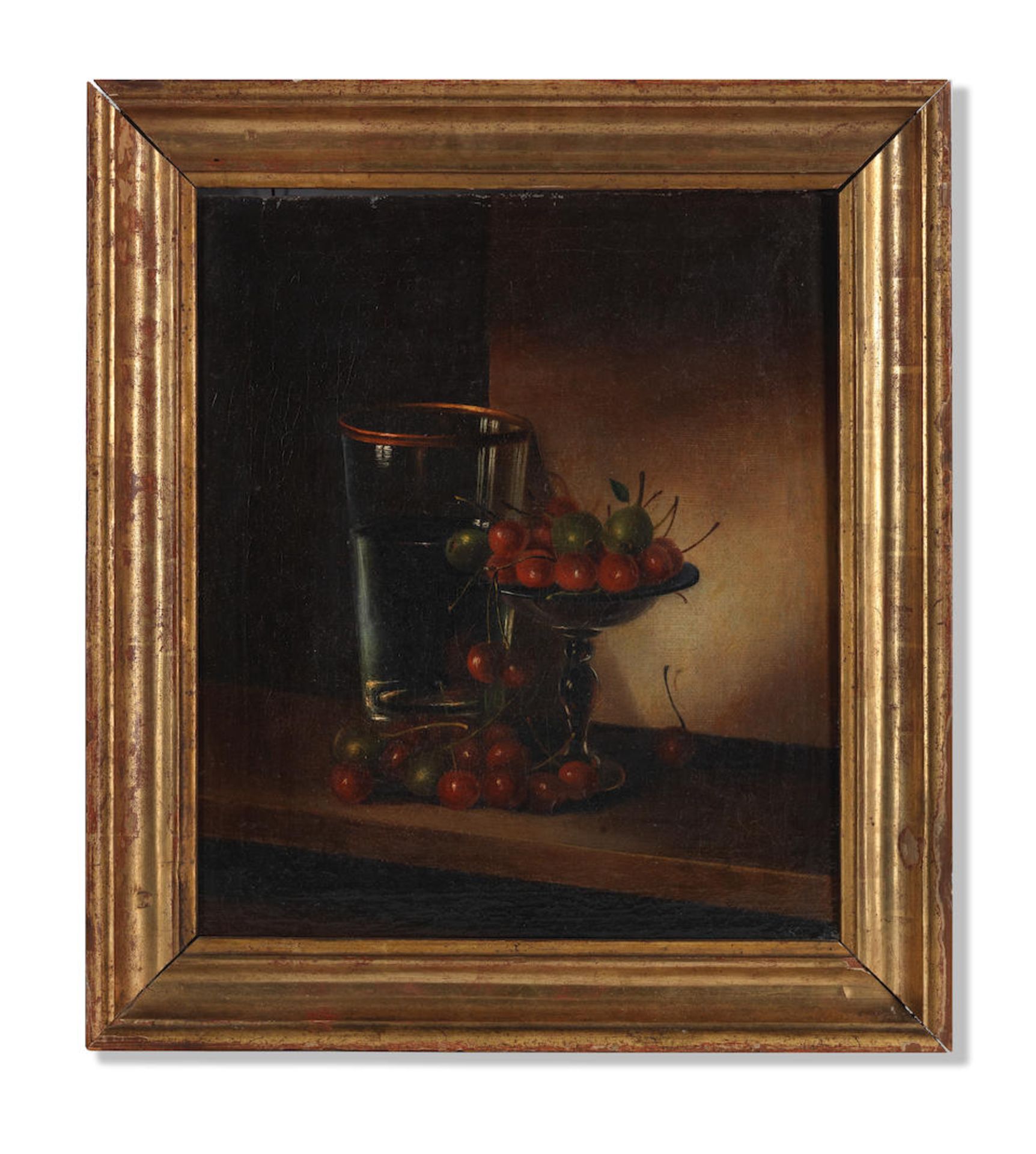 French School, 19th Century Still life with a glass and a tazza of cherries - Bild 2 aus 3