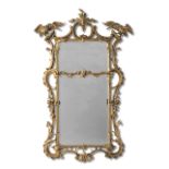 A mid Victorian giltwood mirror 1850-1875, in the George III Chippendale style