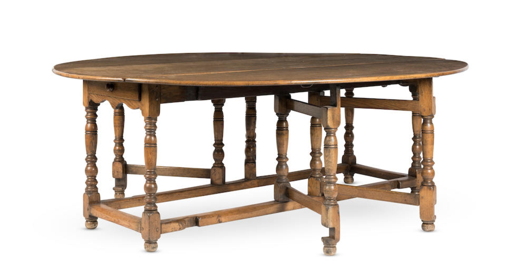 A large oak drop-leaf table - Bild 2 aus 2