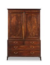 A George III mahogany linen press Circa 1785