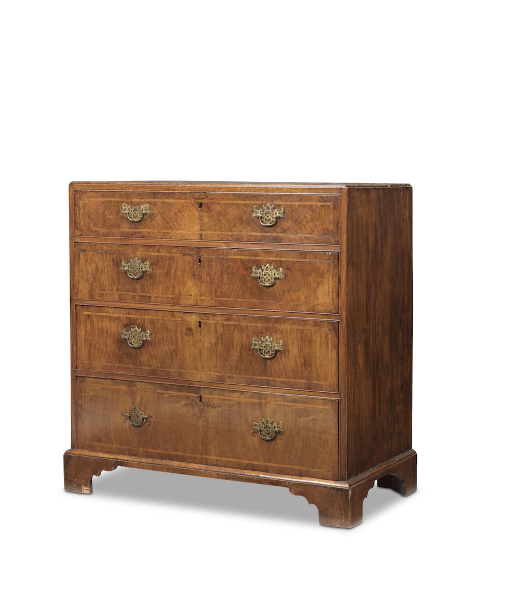 A George II caddy top walnut chest of tall proportions - Image 2 of 2