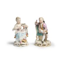 Two Meissen figures of a lady and gentleman probably late 19th century
