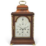 A late 18th century brass mounted mahogany bell top bracket/table clock the dial signed Robert W...