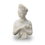 After Joseph Chinard (French 1756-1813): A late 19th/early 20th century carved white marble bust...