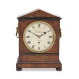 An early 19th century Rosewood and brass inlaid table/bracket timepiece the dial signed Holman &...