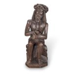 A Northern European carved oak figure of Christ on the Cold Stone probably French, late 15th/ear...