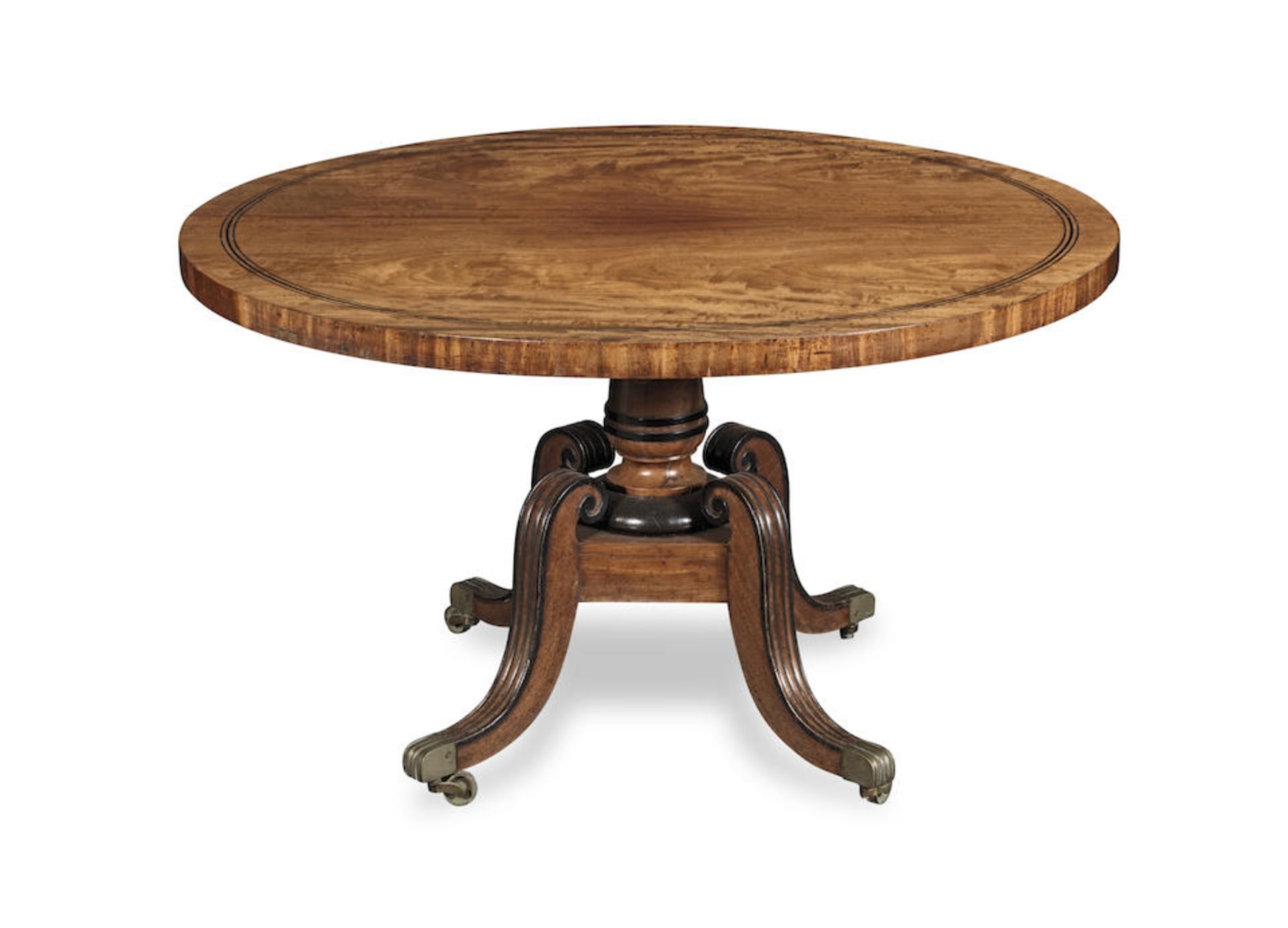 A Regency mahogany and ebonised breakfast or centre table Circa 1815, possibly Irish