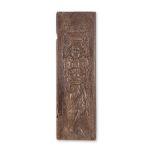 A Northern European carved figural oak panel dated 1660 probably Flemish, possibly depicting St ...