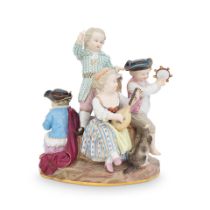 A Meissen porcelain figural group of five child musicians probably late 19th century