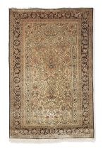 A Qum silk carpet Central Persia, 210cm x 136cm