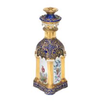 A Russian Gardiner porcelain scent bottle and stopper probably mid 19th century,