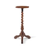 A Dutch walnut candle stand