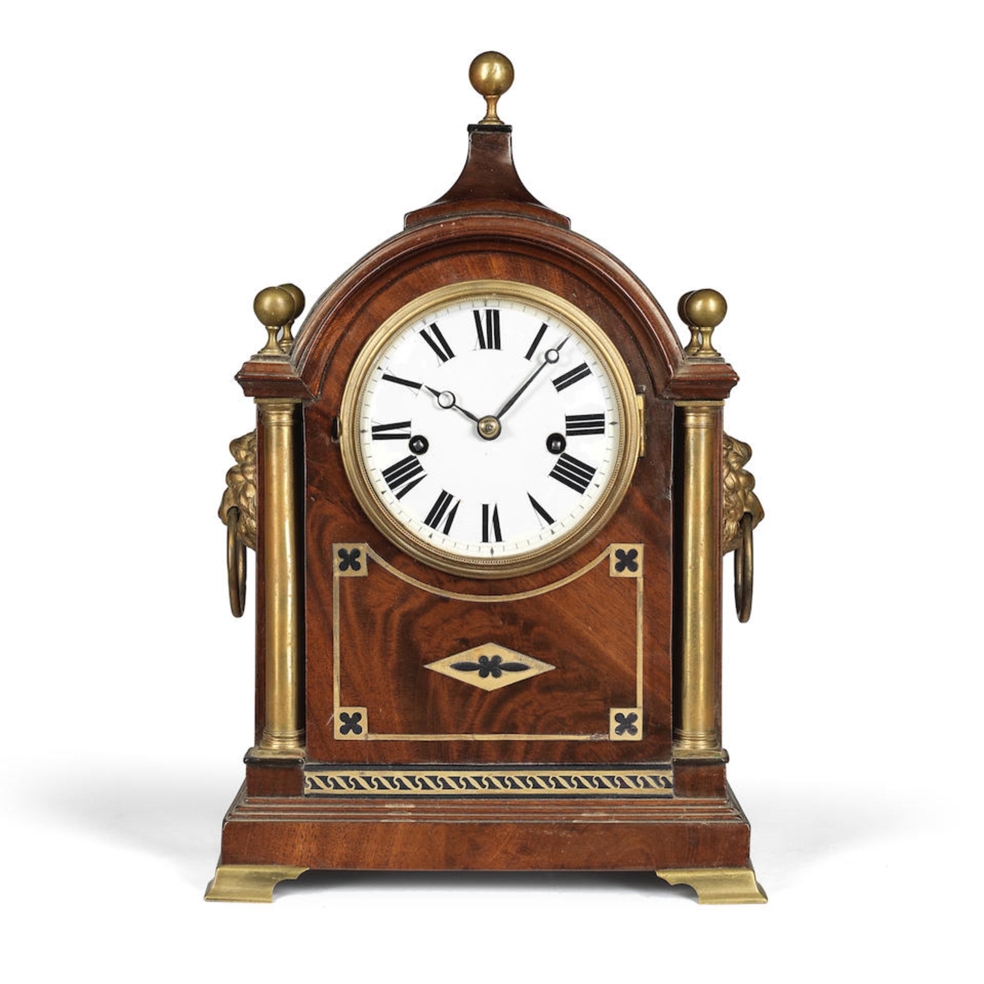 An early 19th century brass inlaid mahogany bracket/table clock the backplate signed Pitt and Go...