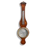 A good early 19th century inlaid mahogany wheel barometer signed G. Figerio, 281 High St, Holborn