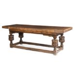 An oak and fruitwood inlaid refectory table 16th century and later