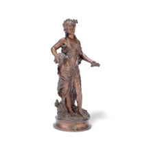Auguste Moreau (French, 1834-1917): A patinated bronze figure of Cybele