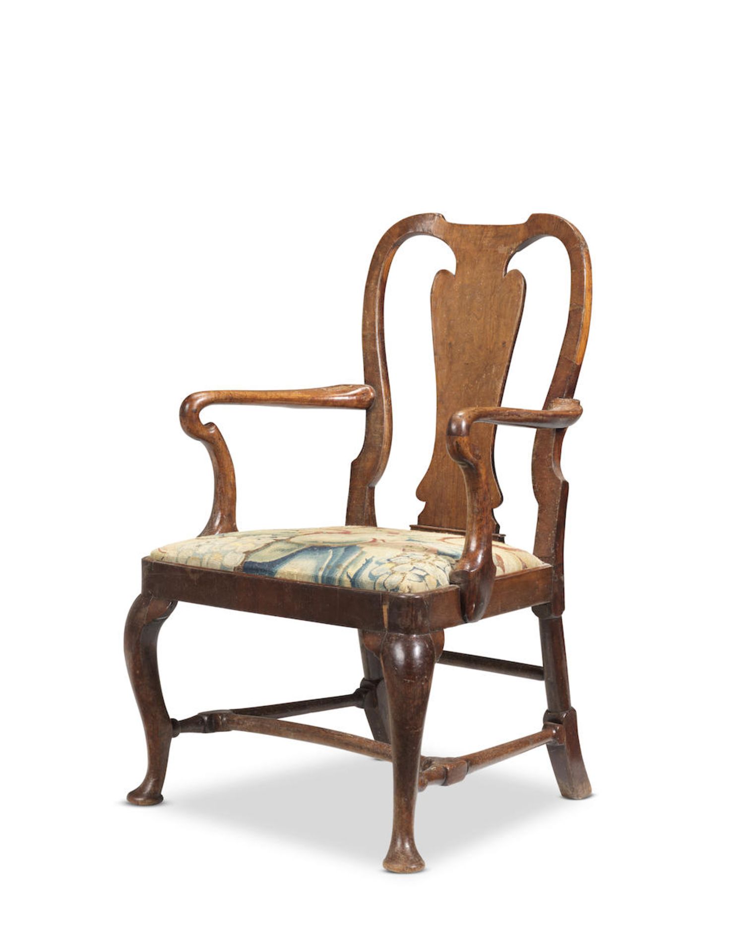 A George II walnut open armchair Circa 1730