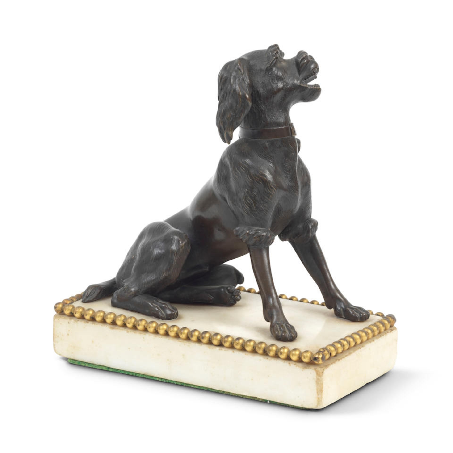 An early 19th century patinated bronze presse-papier model of a dog possibly English - Bild 2 aus 2