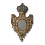 A Central or Eastern European 18th century giltwood and polychrome decorated picture frame or mi...