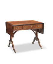 A British Colonial first half 19th century padouk and rosewood sofa table of small proportions 1...