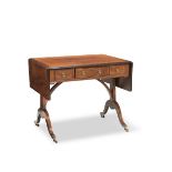 A British Colonial first half 19th century padouk and rosewood sofa table of small proportions 1...