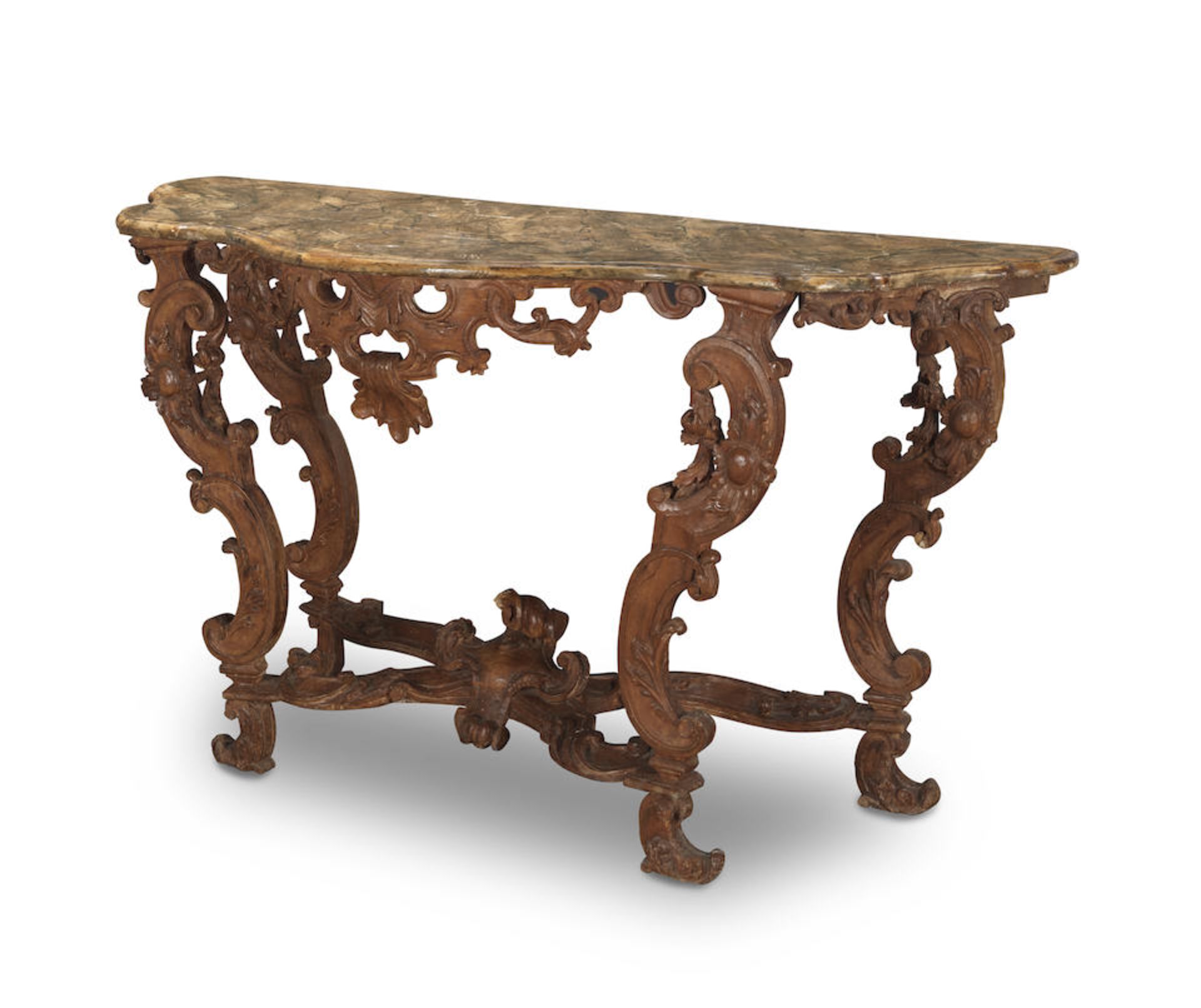 An Italian mid 18th century painted console table with a simulated marble top - Image 3 of 3