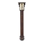 A rare mid 18th century mahogany stick barometer signed Heath & Wing, London