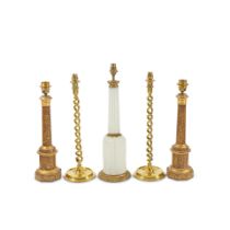 A collection of five decorative lamp bases all in the 19th century style (5)