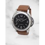 Panerai. A stainless steel manual wind wristwatch Panerai. Montre bracelet en acier mouvement m&...