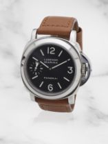 Panerai. A stainless steel manual wind wristwatch Panerai. Montre bracelet en acier mouvement m&...