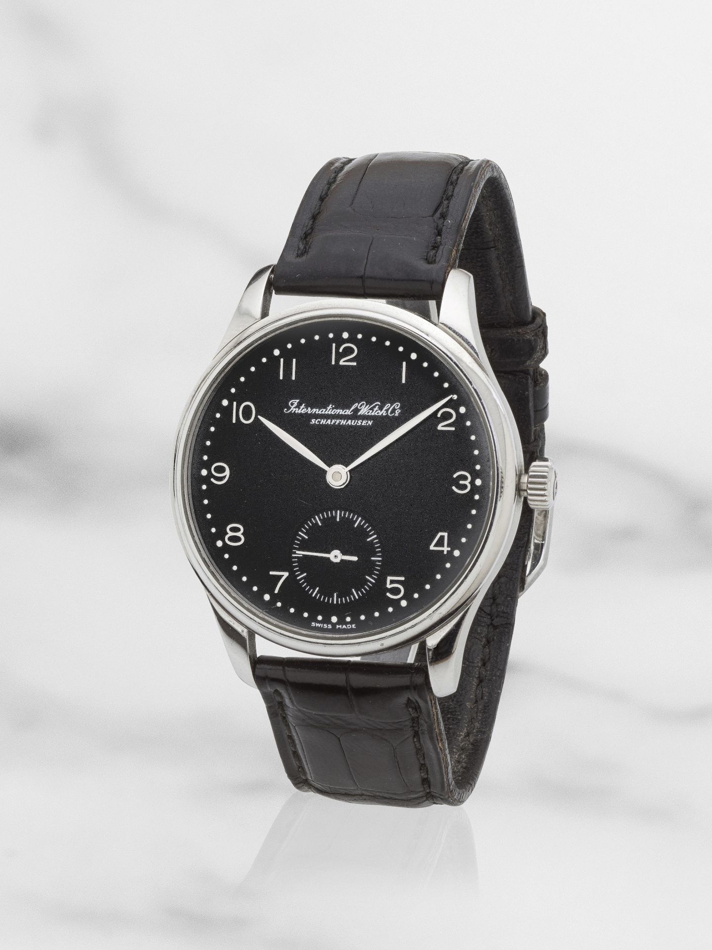 IWC. A stainless steel automatic wristwatch IWC. Montre bracelet en acier mouvement automatique ...