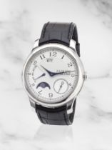 F. P. Journe. A fine platinum automatic calendar wristwatch with power reserve and moon phase F....