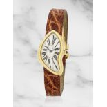 Cartier. An unusual and very limited edition 18K gold manual wind wristwatch made as part of the...