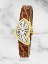 Cartier. An unusual and very limited edition 18K gold manual wind wristwatch made as part of the...