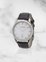 Jaeger-LeCoultre. A stainless steel automatic calendar wristwatch Jaeger-LeCoultre. Montre brace...