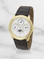 Audemars Piguet. A fine 18K gold automatic perpetual calendar wristwatch with moon phase Audemar...