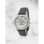 Roger Dubuis. A fine platinum bi-retrograde perpetual calendar manual wind chronograph wristwatc...