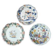 THREE FAIENCE PLATES