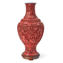 FAUX CINNABAR VASE